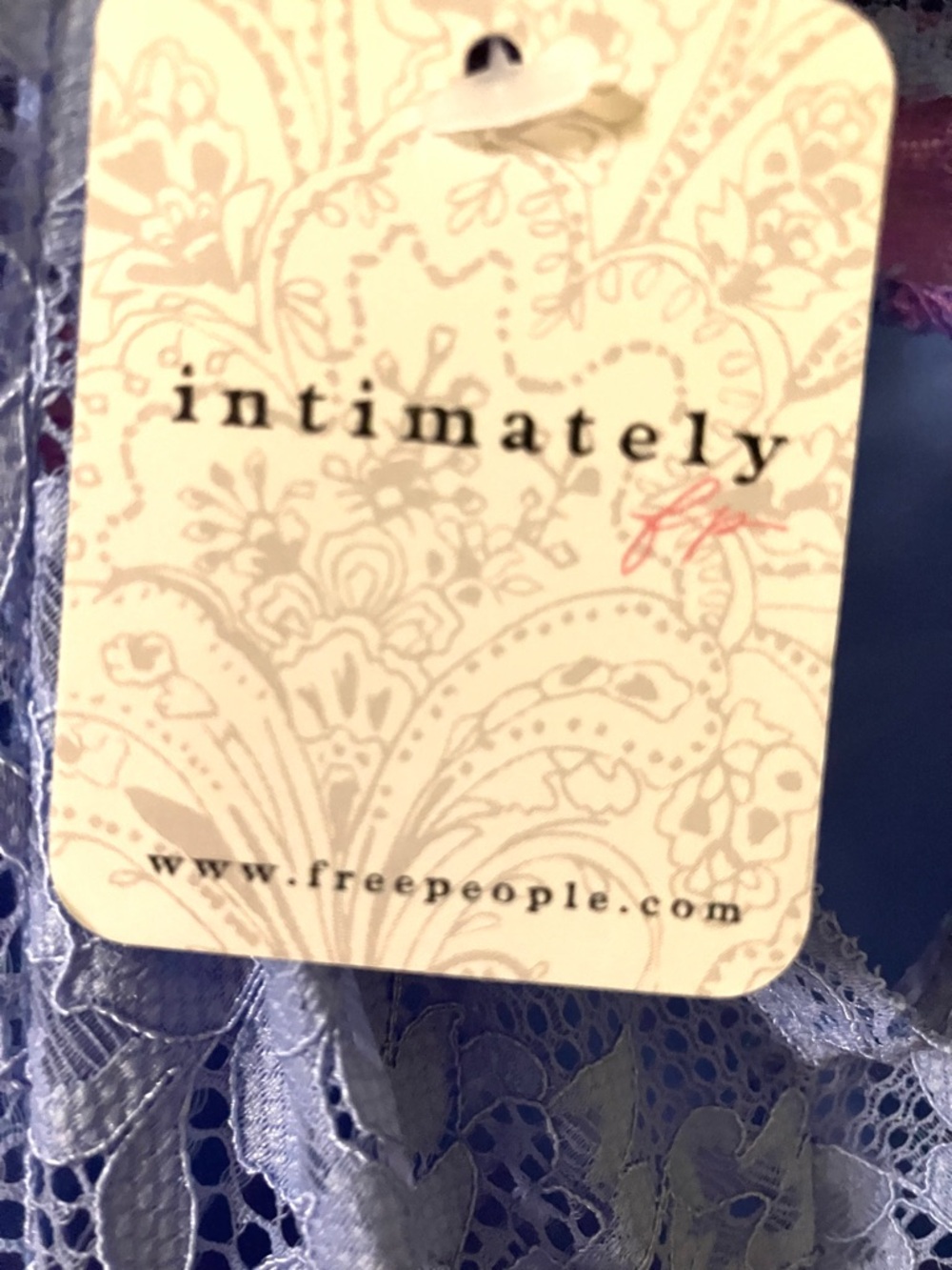 Free People Periwinkle Blue and Orchid Pink Floral Lace-Trim/Satin Slip Dress: M - Picture 9 of 10